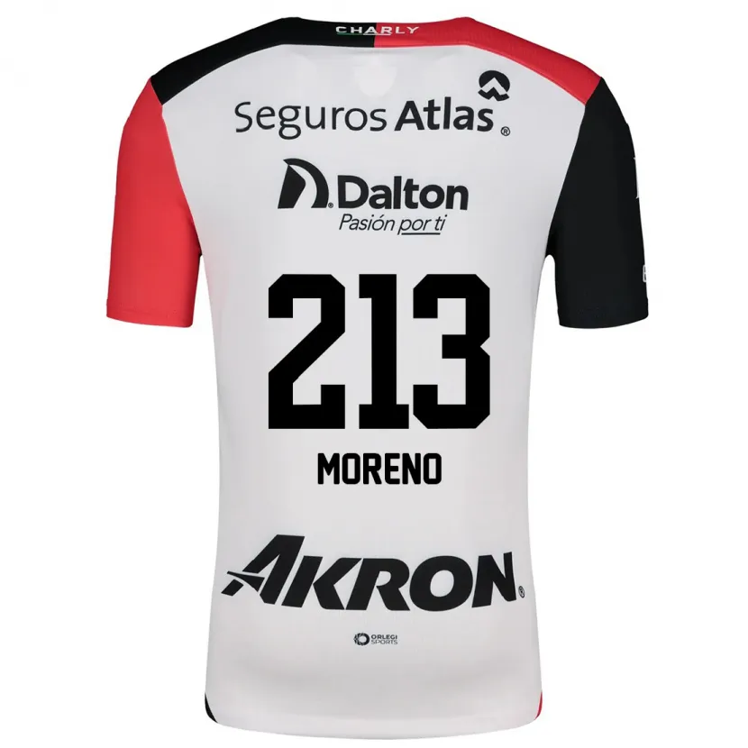 Danxen Mujer Camiseta Eduardo Moreno #213 Blanco Rojo Negro 2ª Equipación 2024/25 La Camisa México