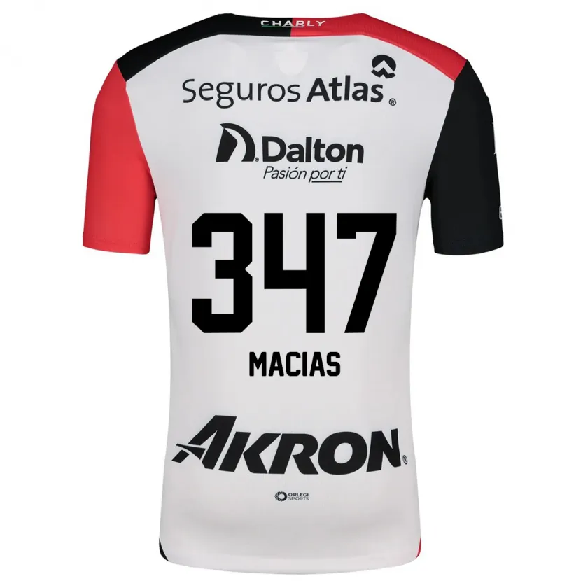 Danxen Mujer Camiseta Ángel Macías #347 Blanco Rojo Negro 2ª Equipación 2024/25 La Camisa México