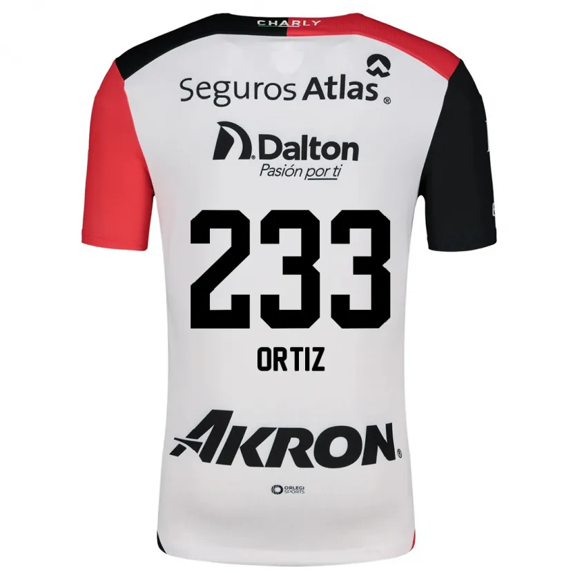 Danxen Mujer Camiseta Brandon Ortiz #233 Blanco Rojo Negro 2ª Equipación 2024/25 La Camisa México