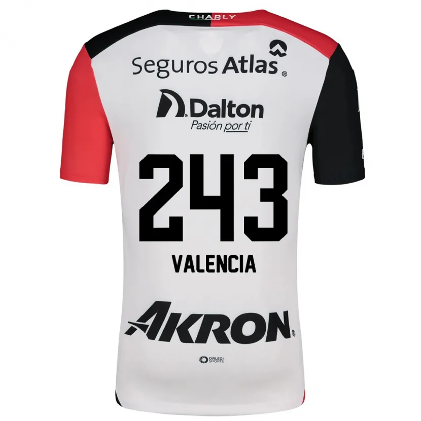 Danxen Mujer Camiseta Luis Valencia #243 Blanco Rojo Negro 2ª Equipación 2024/25 La Camisa México
