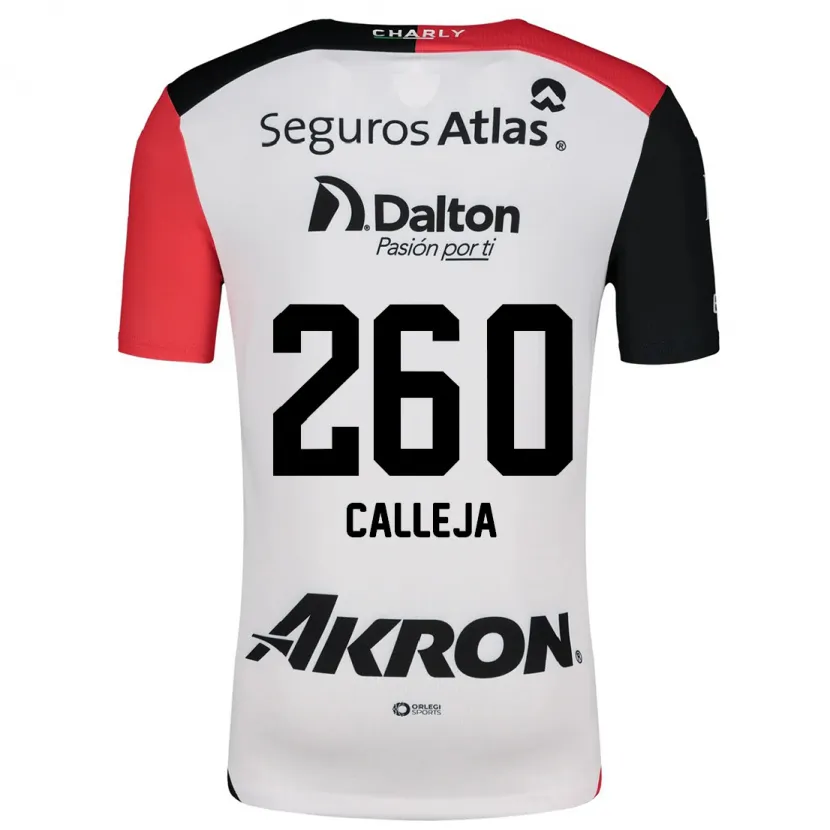 Danxen Mujer Camiseta Diego Calleja #260 Blanco Rojo Negro 2ª Equipación 2024/25 La Camisa México