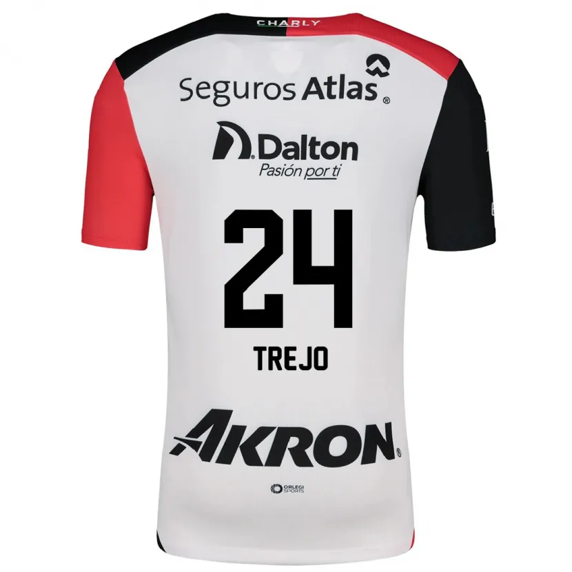 Danxen Mujer Camiseta Christopher Trejo #24 Blanco Rojo Negro 2ª Equipación 2024/25 La Camisa México