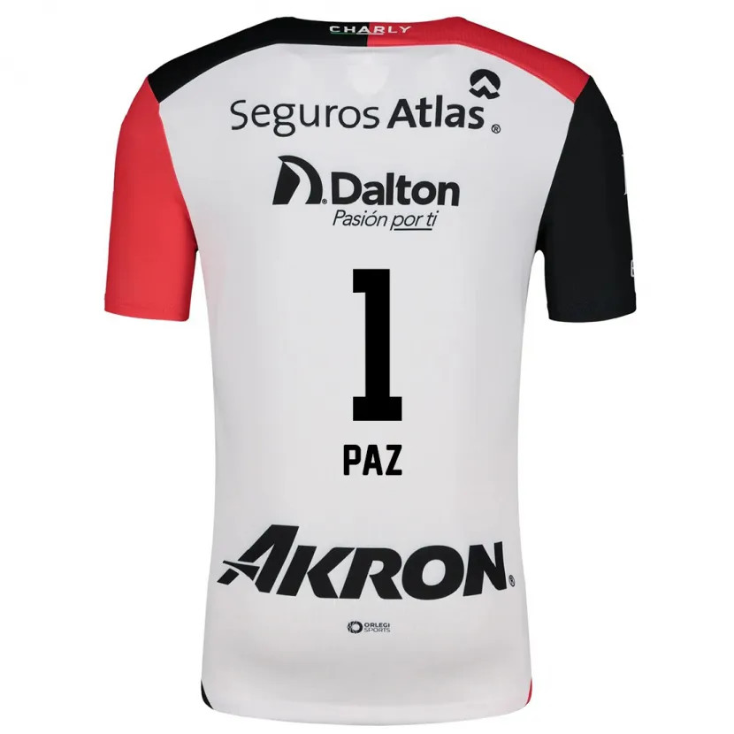 Danxen Mujer Camiseta Ana Gabriela Paz #1 Blanco Rojo Negro 2ª Equipación 2024/25 La Camisa México