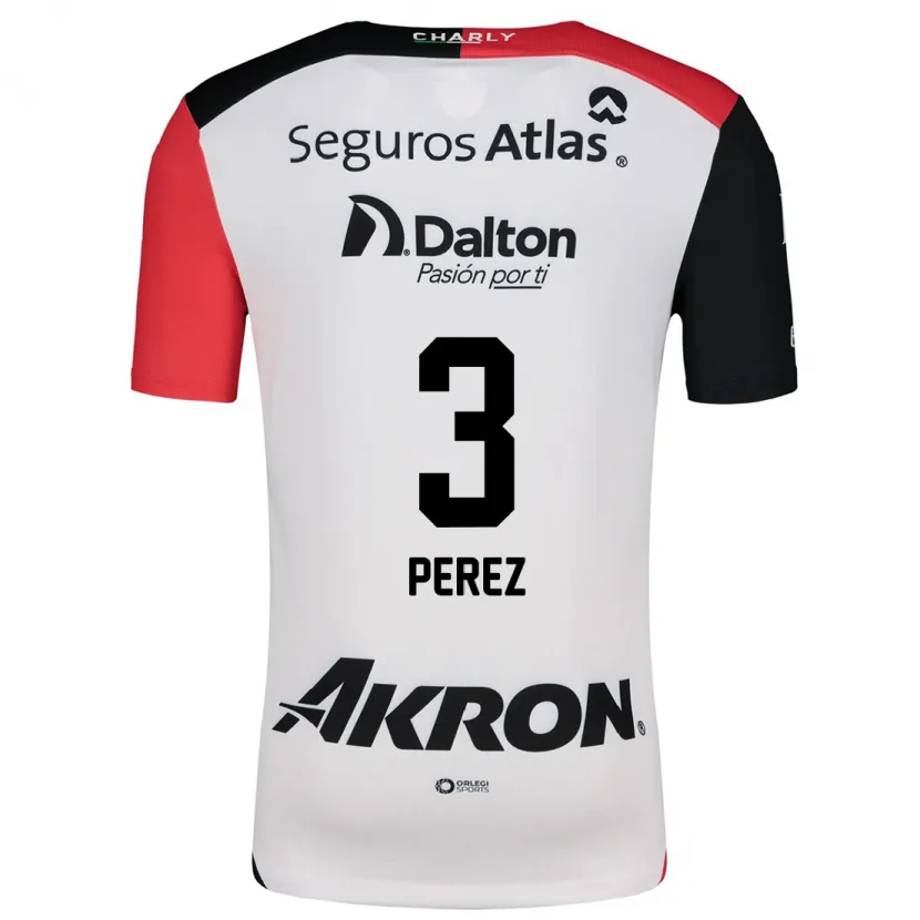 Danxen Mujer Camiseta María Fernanda Pérez #3 Blanco Rojo Negro 2ª Equipación 2024/25 La Camisa México