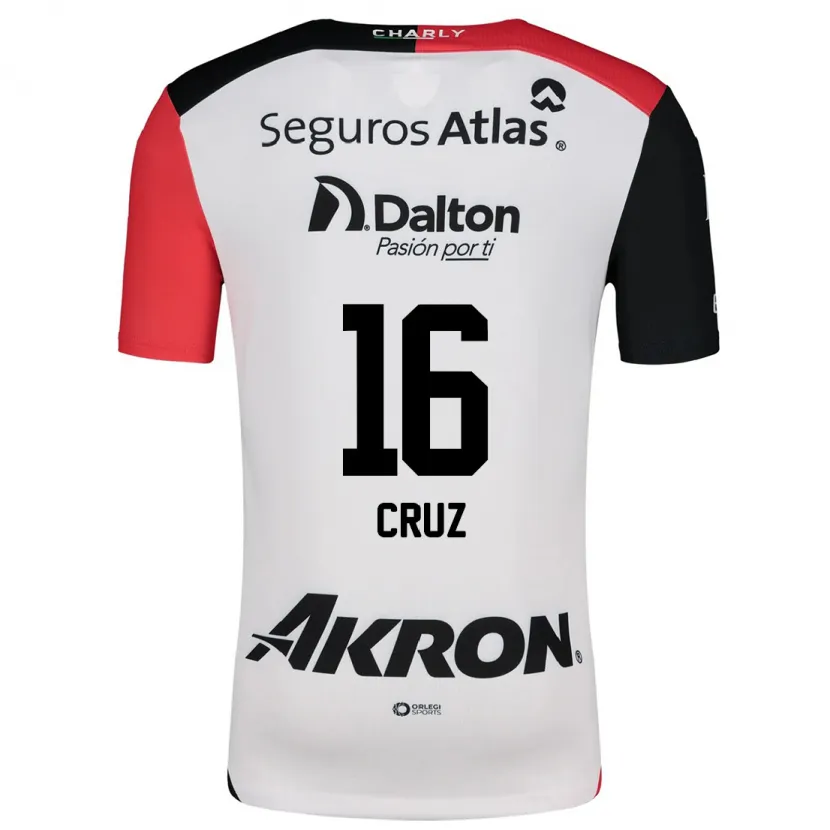 Danxen Mujer Camiseta Daniela Cruz #16 Blanco Rojo Negro 2ª Equipación 2024/25 La Camisa México