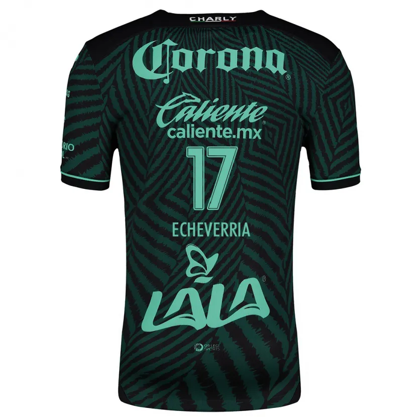 Danxen Mujer Camiseta Emmanuel Echeverría #17 Verde Negro 2ª Equipación 2024/25 La Camisa México