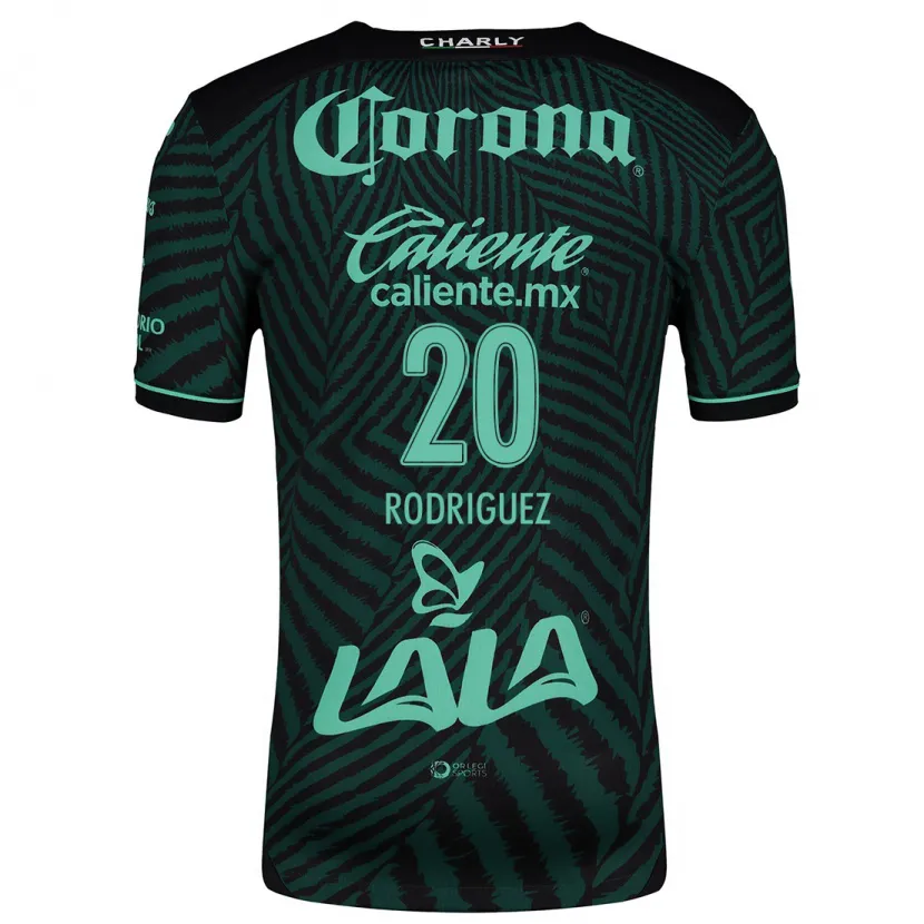 Danxen Mujer Camiseta Hugo Rodríguez #20 Verde Negro 2ª Equipación 2024/25 La Camisa México