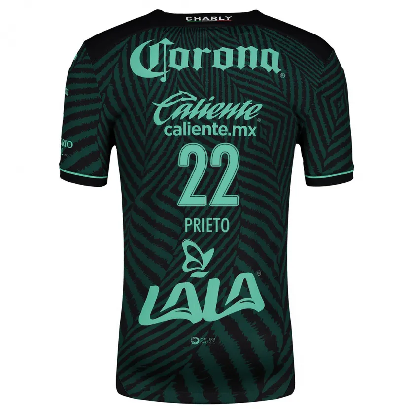 Danxen Mujer Camiseta Ronaldo Prieto #22 Verde Negro 2ª Equipación 2024/25 La Camisa México