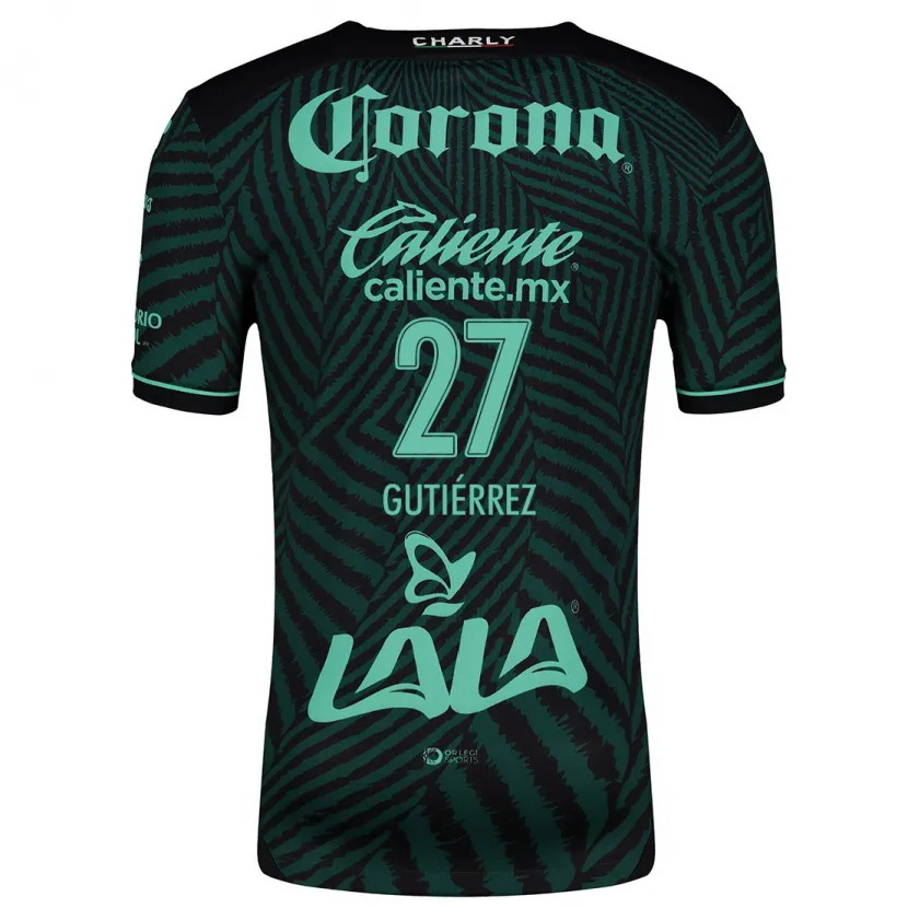 Danxen Mujer Camiseta Luis Gutiérrez #27 Verde Negro 2ª Equipación 2024/25 La Camisa México