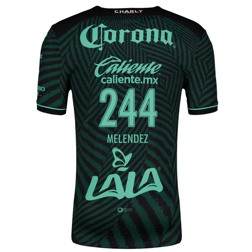 Danxen Mujer Camiseta Carlos Meléndez #244 Verde Negro 2ª Equipación 2024/25 La Camisa México