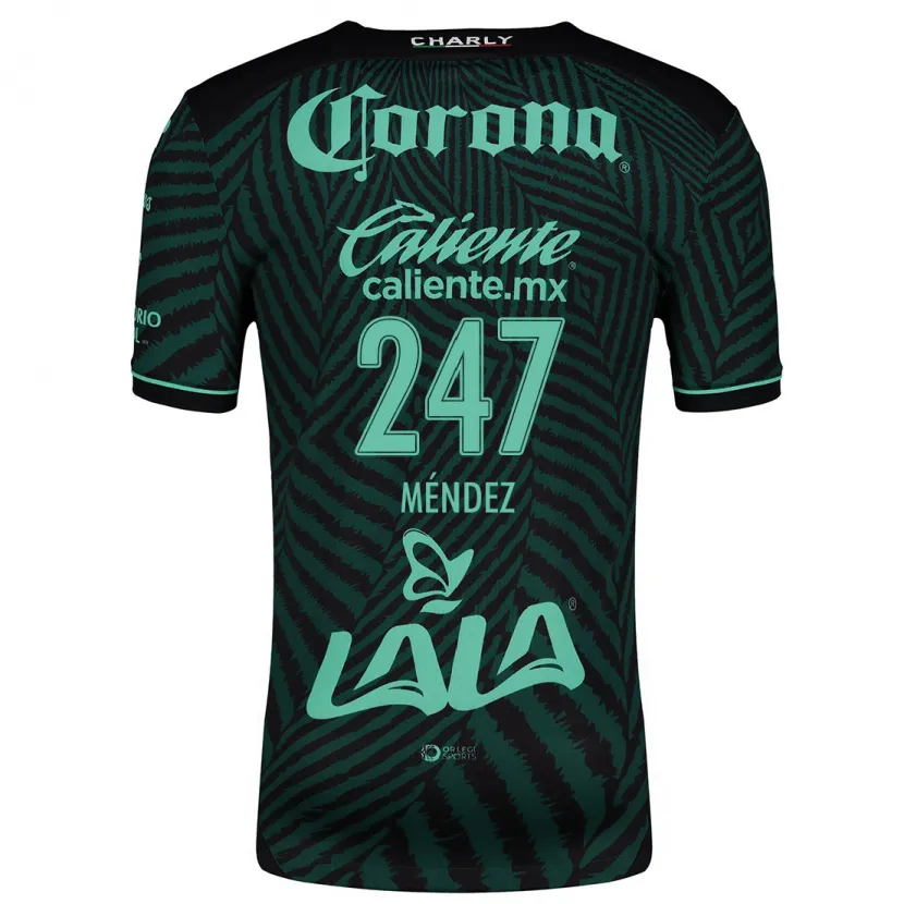 Danxen Mujer Camiseta Owen Méndez #247 Verde Negro 2ª Equipación 2024/25 La Camisa México
