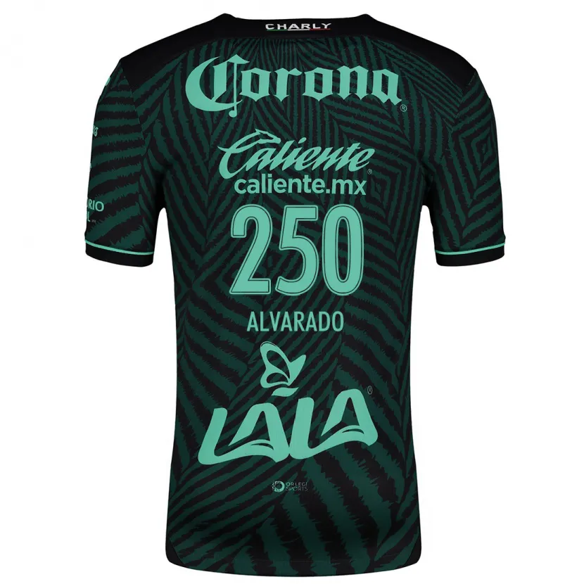 Danxen Mujer Camiseta Edwin Alvarado #250 Verde Negro 2ª Equipación 2024/25 La Camisa México
