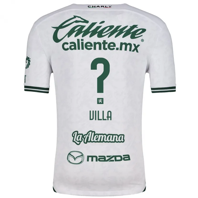 Danxen Mujer Camiseta Óscar Villa #0 Blanco Verde 2ª Equipación 2024/25 La Camisa México