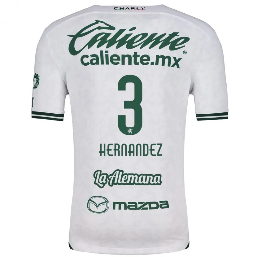 Danxen Mujer Camiseta Pedro Hernández #3 Blanco Verde 2ª Equipación 2024/25 La Camisa México