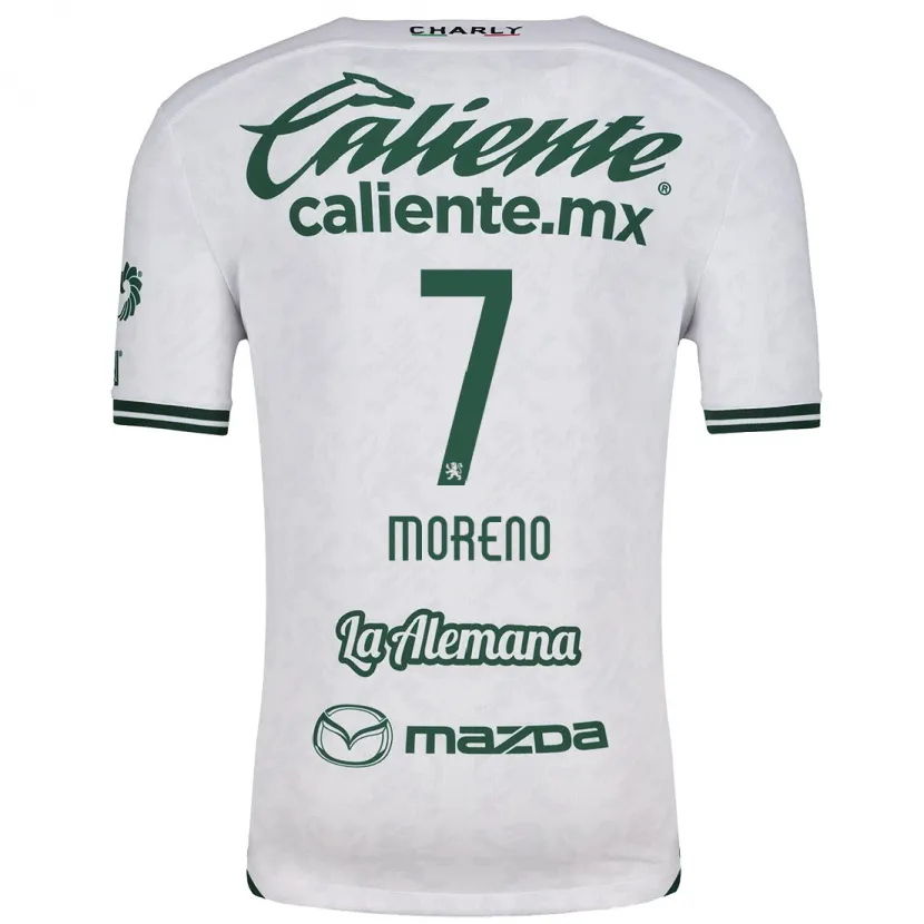 Danxen Mujer Camiseta Iván Moreno #7 Blanco Verde 2ª Equipación 2024/25 La Camisa México