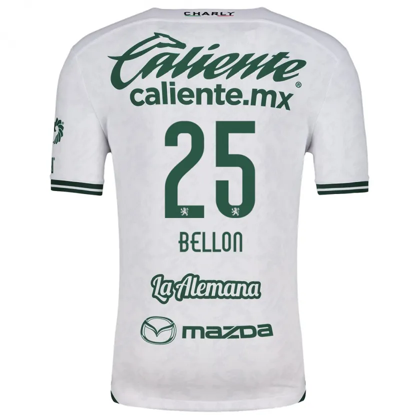 Danxen Mujer Camiseta Paul Bellón #25 Blanco Verde 2ª Equipación 2024/25 La Camisa México