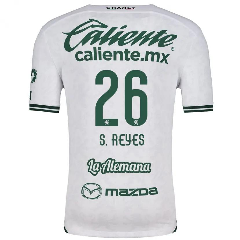 Danxen Mujer Camiseta Salvador Reyes #26 Blanco Verde 2ª Equipación 2024/25 La Camisa México