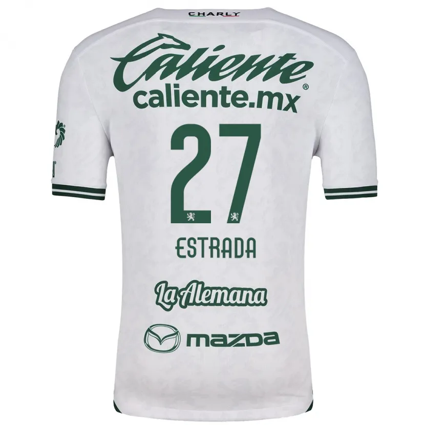 Danxen Mujer Camiseta Ángel Estrada #27 Blanco Verde 2ª Equipación 2024/25 La Camisa México