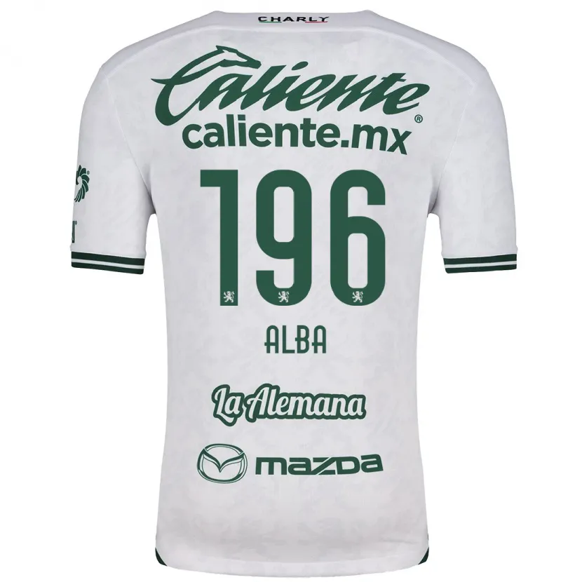 Danxen Mujer Camiseta Óscar Alba #196 Blanco Verde 2ª Equipación 2024/25 La Camisa México
