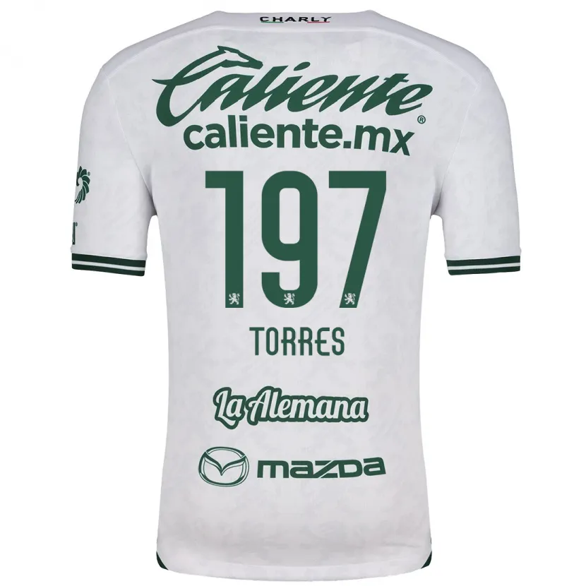 Danxen Mujer Camiseta Erick Torres #197 Blanco Verde 2ª Equipación 2024/25 La Camisa México