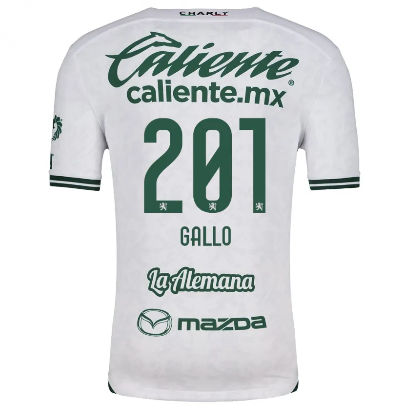 Danxen Mujer Camiseta Andrés Gallo #201 Blanco Verde 2ª Equipación 2024/25 La Camisa México
