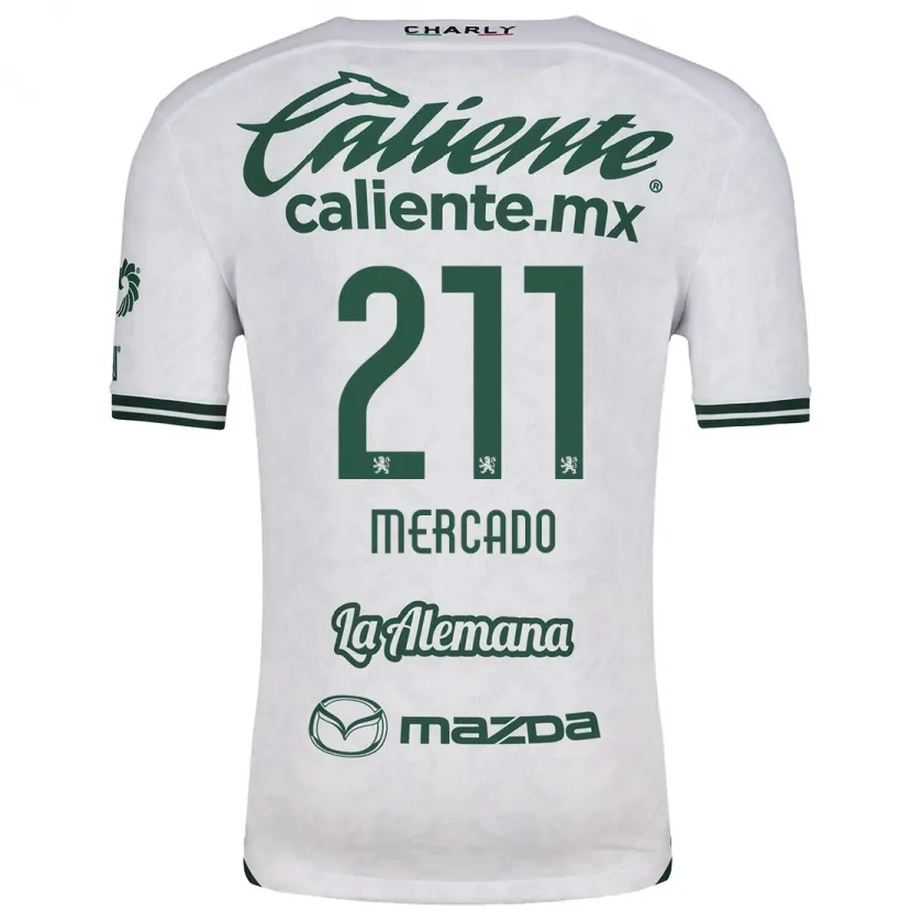 Danxen Mujer Camiseta Diego Mercado #211 Blanco Verde 2ª Equipación 2024/25 La Camisa México