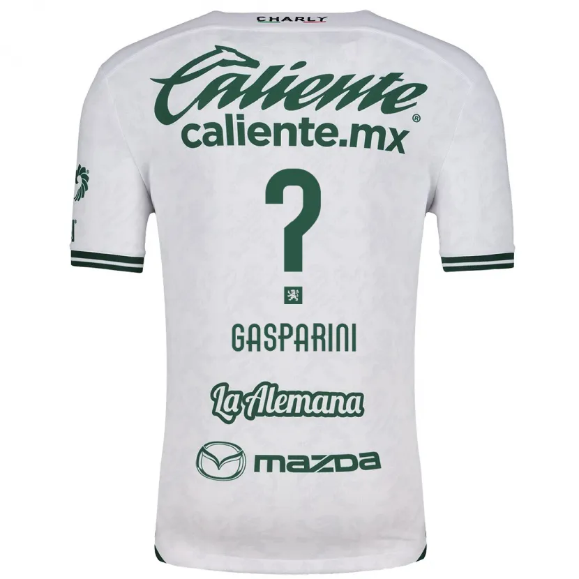Danxen Mujer Camiseta Joaquín Gasparini #0 Blanco Verde 2ª Equipación 2024/25 La Camisa México