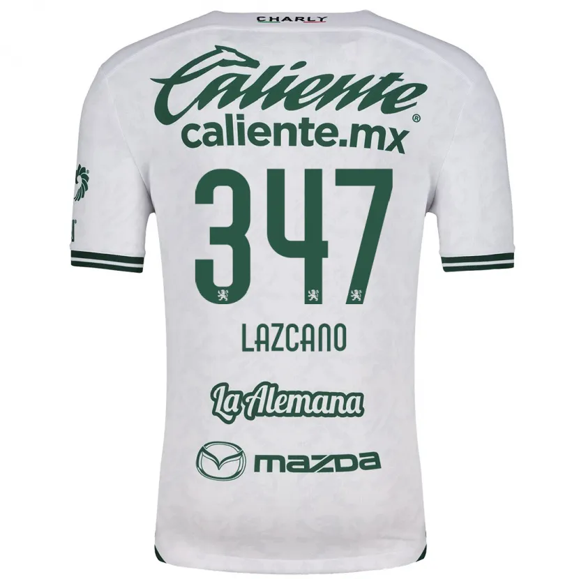 Danxen Mujer Camiseta Evan Lazcano #347 Blanco Verde 2ª Equipación 2024/25 La Camisa México