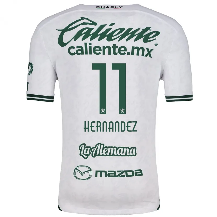 Danxen Mujer Camiseta Elías Hernández #11 Blanco Verde 2ª Equipación 2024/25 La Camisa México