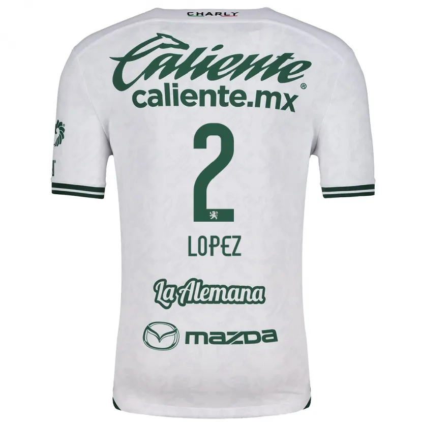 Danxen Mujer Camiseta Vanessa López #2 Blanco Verde 2ª Equipación 2024/25 La Camisa México