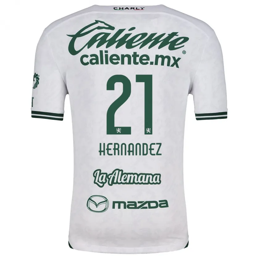 Danxen Mujer Camiseta Alexa Hernández #21 Blanco Verde 2ª Equipación 2024/25 La Camisa México