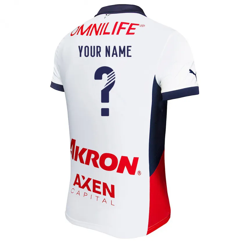Danxen Mujer Camiseta Su Nombre #0 Blanco Rojo Azul 2ª Equipación 2024/25 La Camisa México