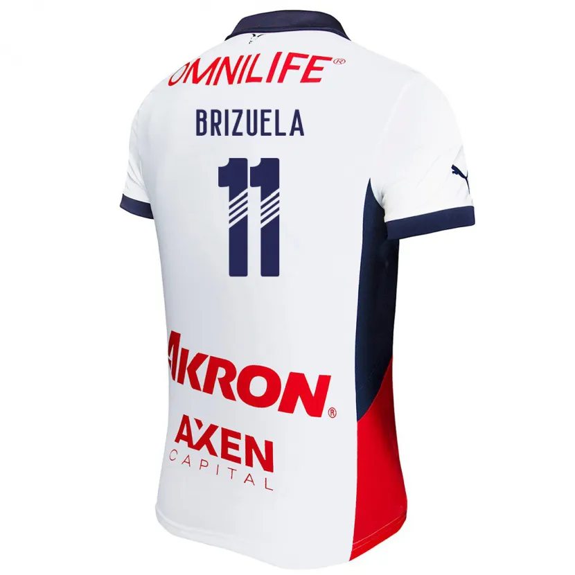Danxen Mujer Camiseta Isaác Brizuela #11 Blanco Rojo Azul 2ª Equipación 2024/25 La Camisa México