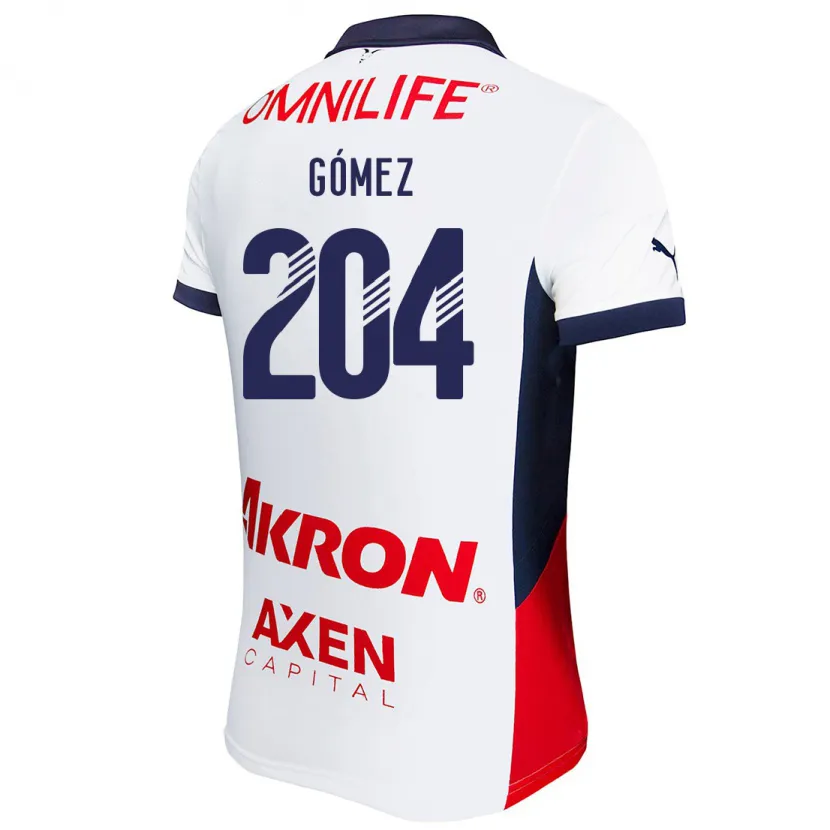 Danxen Mujer Camiseta Luis Gómez #204 Blanco Rojo Azul 2ª Equipación 2024/25 La Camisa México