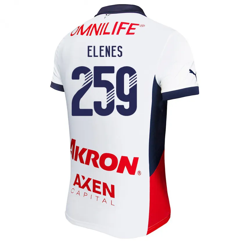 Danxen Mujer Camiseta José Elenes #259 Blanco Rojo Azul 2ª Equipación 2024/25 La Camisa México