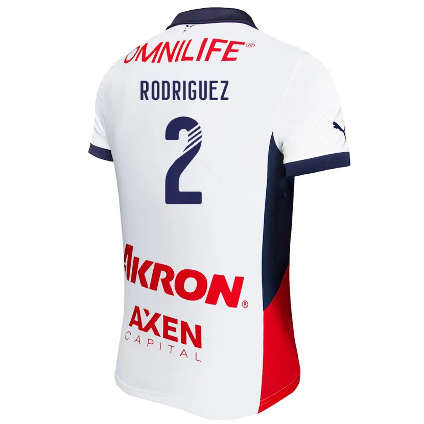 Danxen Mujer Camiseta Jaqueline Rodríguez #2 Blanco Rojo Azul 2ª Equipación 2024/25 La Camisa México