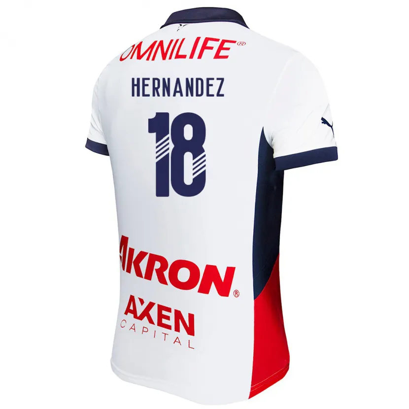 Danxen Mujer Camiseta Montserrat Hernández #18 Blanco Rojo Azul 2ª Equipación 2024/25 La Camisa México