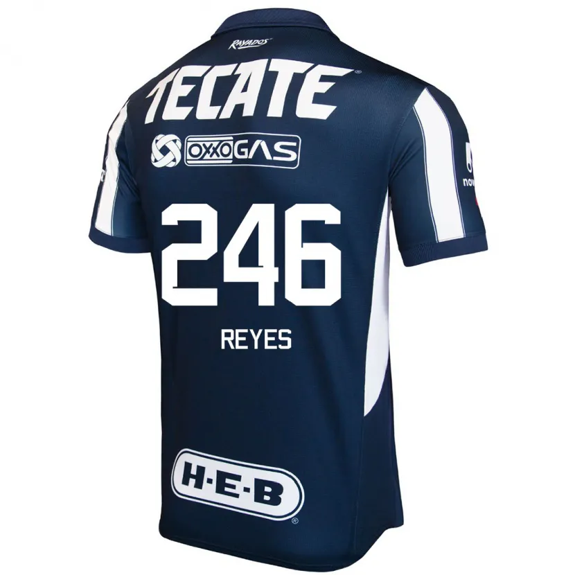 Danxen Niño Camiseta Cristian Reyes #246 Azul Rojo Blanco 1ª Equipación 2024/25 La Camisa México