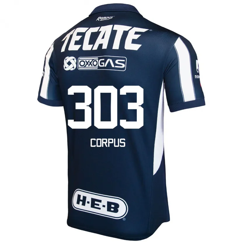 Danxen Niño Camiseta Jean Corpus #303 Azul Rojo Blanco 1ª Equipación 2024/25 La Camisa México