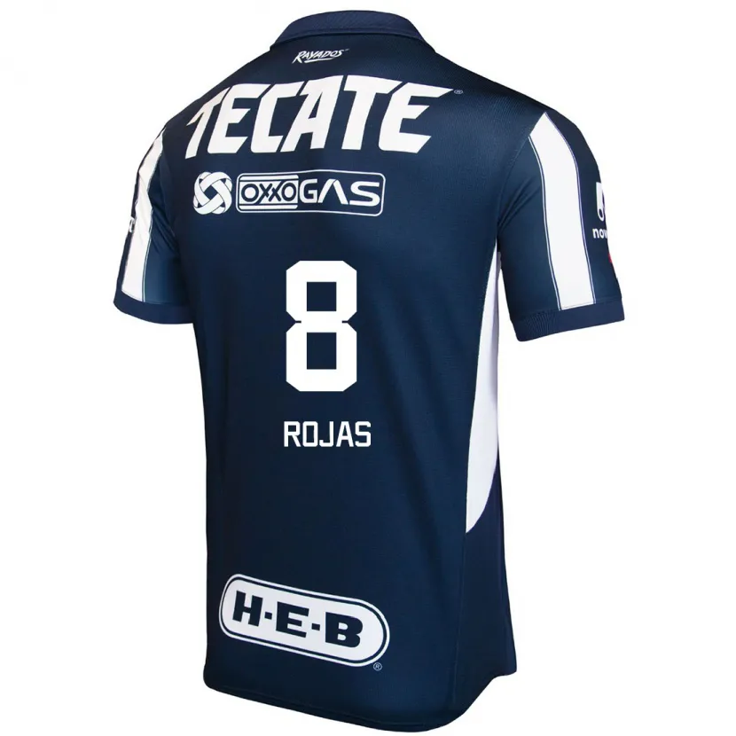 Danxen Niño Camiseta Joao Rojas #8 Azul Rojo Blanco 1ª Equipación 2024/25 La Camisa México