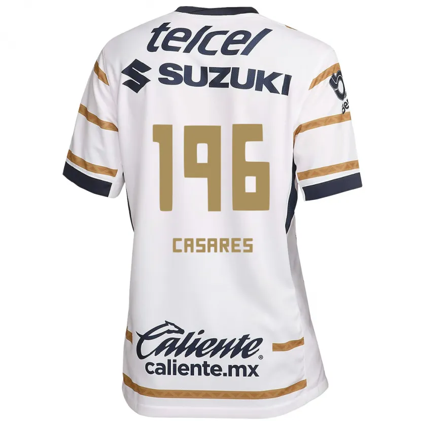 Danxen Niño Camiseta Mateo Casares #196 Obsidiana Blanca 1ª Equipación 2024/25 La Camisa México