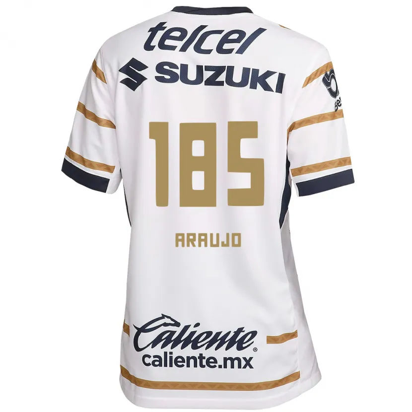 Danxen Niño Camiseta Andrés Araujo #185 Obsidiana Blanca 1ª Equipación 2024/25 La Camisa México