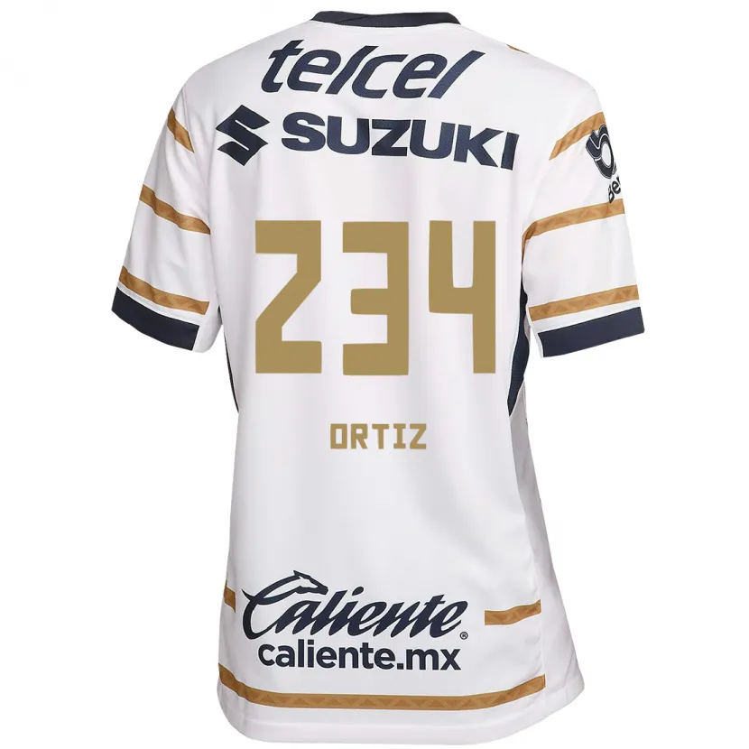 Danxen Niño Camiseta Jorge Ortiz #234 Obsidiana Blanca 1ª Equipación 2024/25 La Camisa México