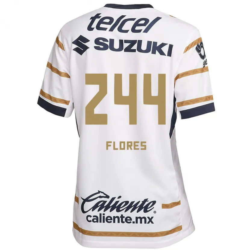 Danxen Niño Camiseta Jonathan Flores #244 Obsidiana Blanca 1ª Equipación 2024/25 La Camisa México