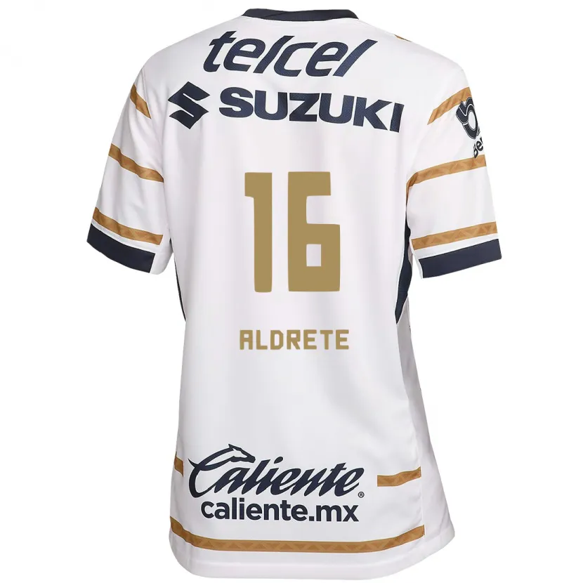 Danxen Niño Camiseta Adrián Aldrete #16 Obsidiana Blanca 1ª Equipación 2024/25 La Camisa México