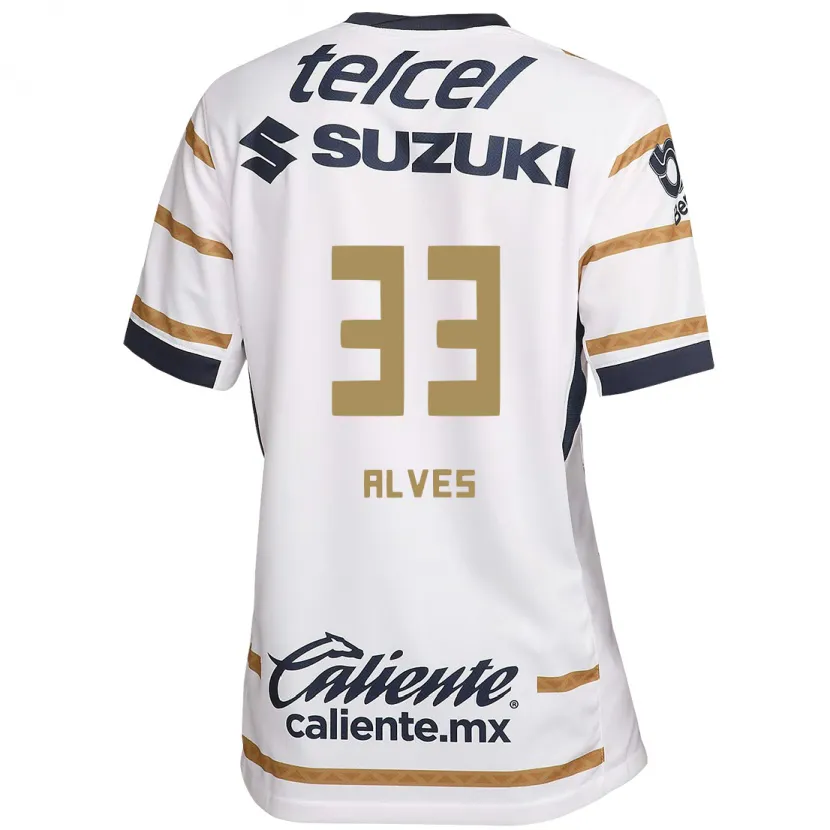 Danxen Niño Camiseta Dani Alves #33 Obsidiana Blanca 1ª Equipación 2024/25 La Camisa México