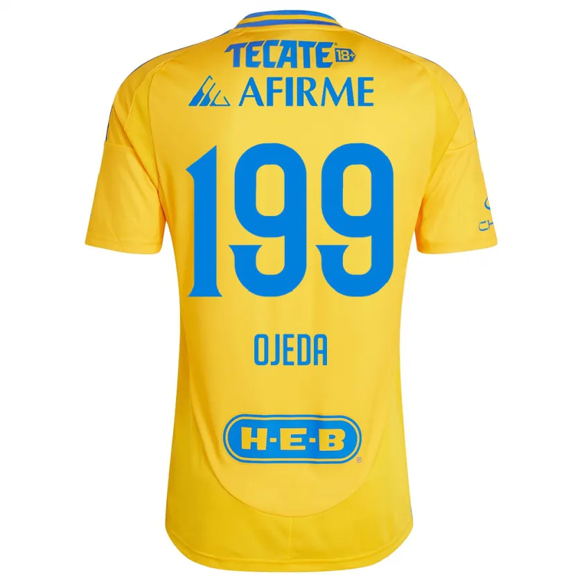 Danxen Niño Camiseta Diego Ojeda #199 Oro Amarillo 1ª Equipación 2024/25 La Camisa México