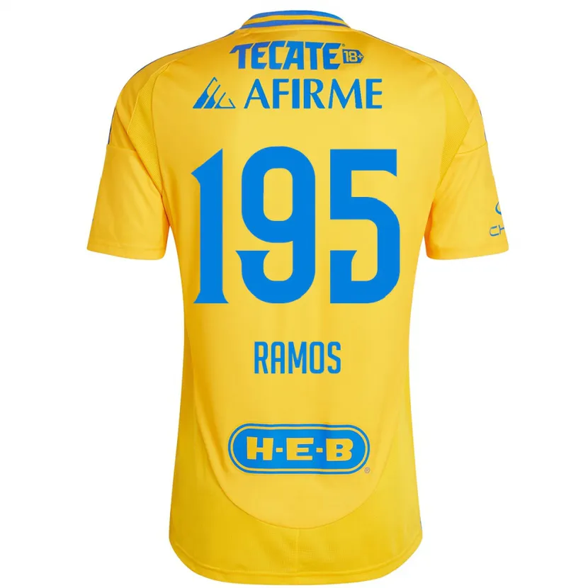 Danxen Niño Camiseta Rodrigo Ramos #195 Oro Amarillo 1ª Equipación 2024/25 La Camisa México