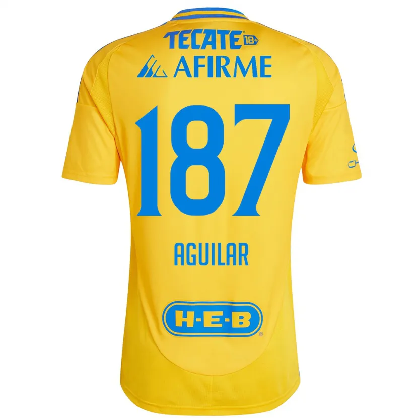 Danxen Niño Camiseta Manuel Aguilar #187 Oro Amarillo 1ª Equipación 2024/25 La Camisa México