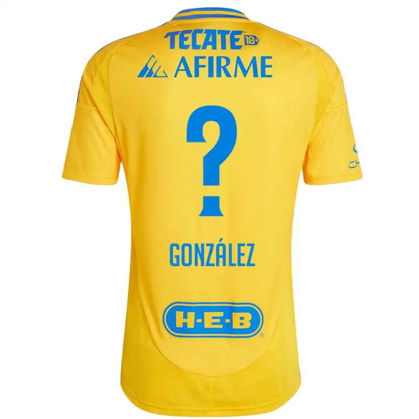Danxen Niño Camiseta Fernando González #0 Oro Amarillo 1ª Equipación 2024/25 La Camisa México